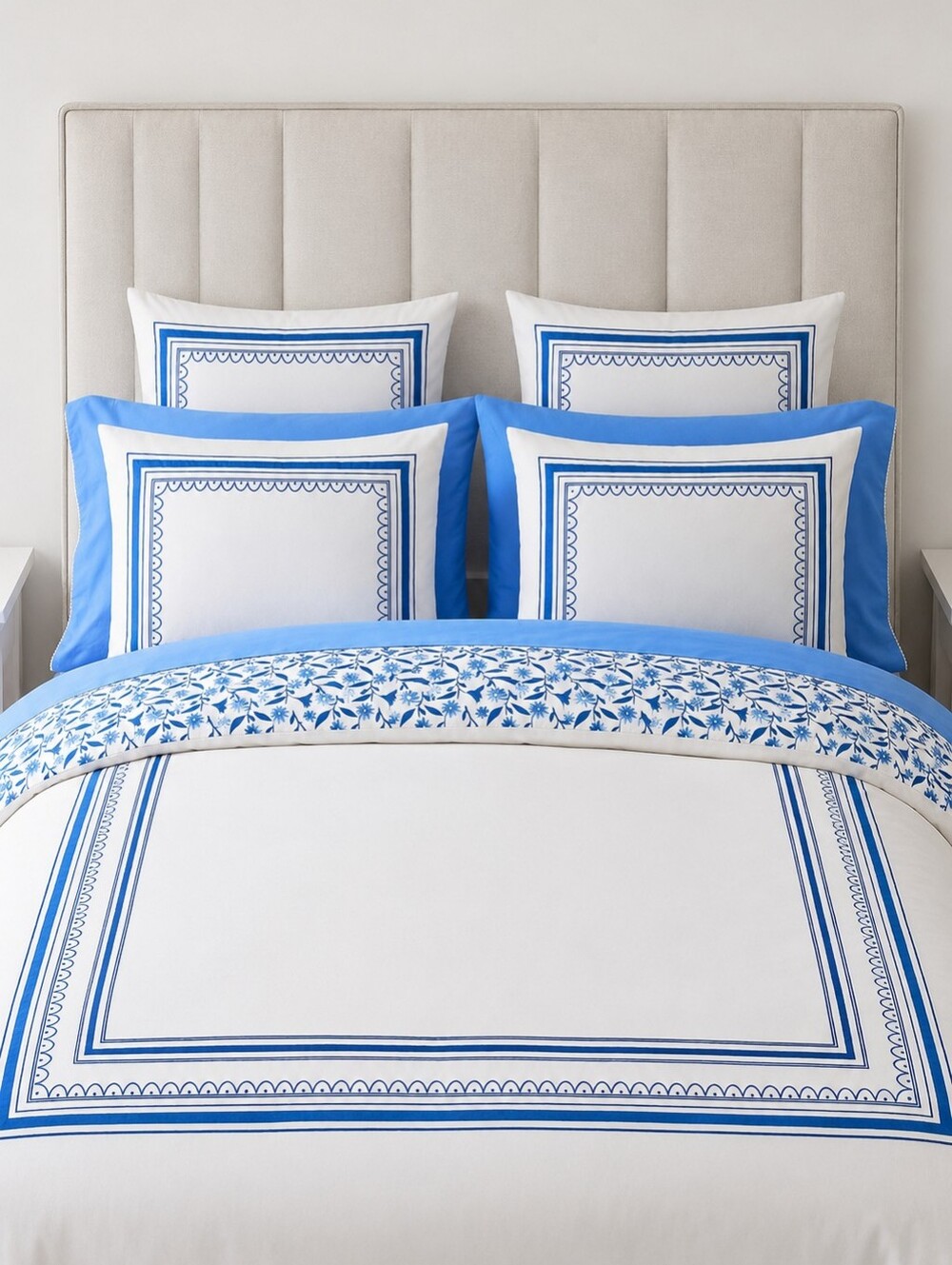 Pottery Barn Mark D. Sikes Pixie Scallop Reversible Duvet Cover Full/Queen NWT